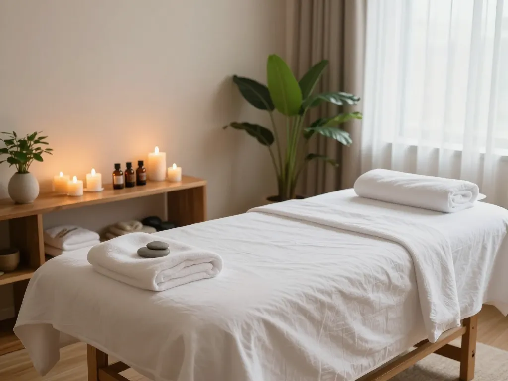 Inviting 인계동마사지 spa scene with serene atmosphere and relaxing decor.
