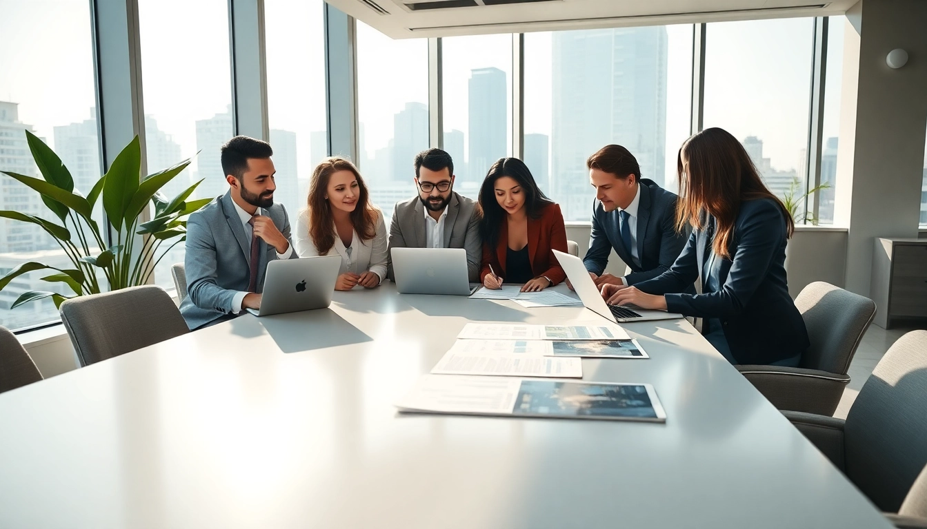 Showcasing guaranteed rent in Ealing, a professional property management team in a bright office.