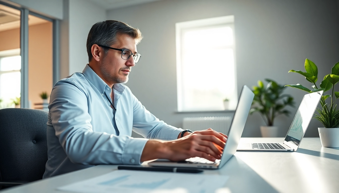 Visualize grants and pre-post award compliance with a consultant working in a bright office.