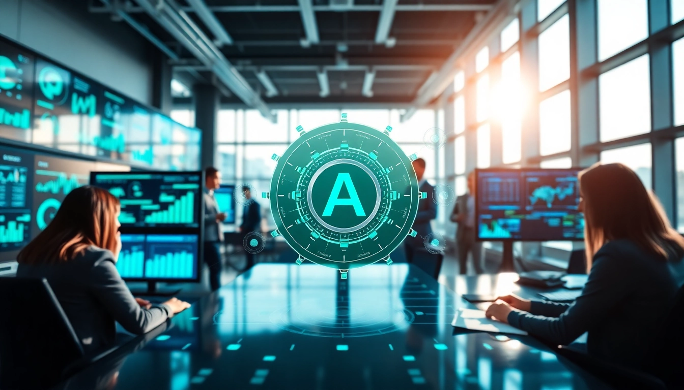 Showcase of enterprise assistant software in action within a modern collaborative workspace.