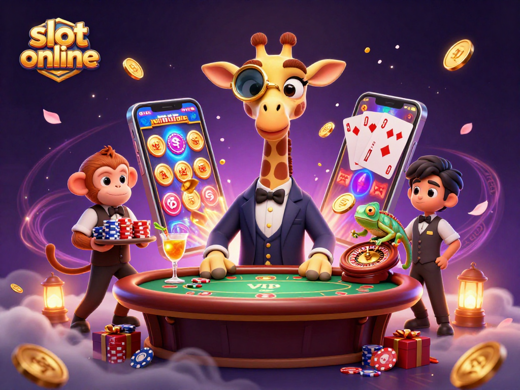 Experience top-tier slot online action with vibrant characters in a rich casino scene.