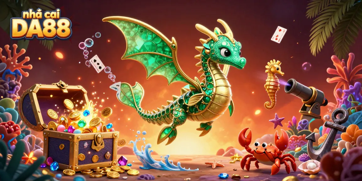 Place your bets at nhà cái DA88 with vibrant casino elements and captivating sea creatures.