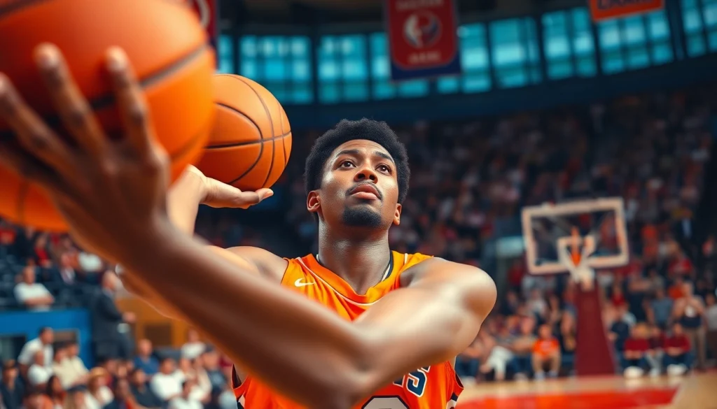 ผลบาสสด แสดงการยิงของนักกีฬาในสนามบาสที่เต็มไปด้วยความตื่นเต้น