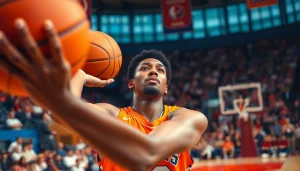 ผลบาสสด แสดงการยิงของนักกีฬาในสนามบาสที่เต็มไปด้วยความตื่นเต้น