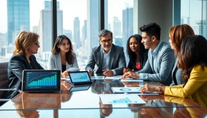 Strategically discussing how to spend Bill Gates money in a modern financial meeting.