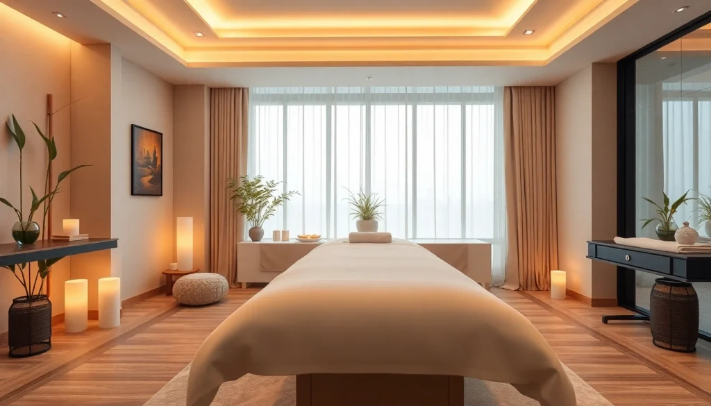 High-quality 출장 massage therapy room showcasing calm ambiance and professional decor.