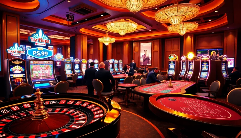 Experience thrilling games at PS99, featuring vibrant slots and an exciting roulette wheel.