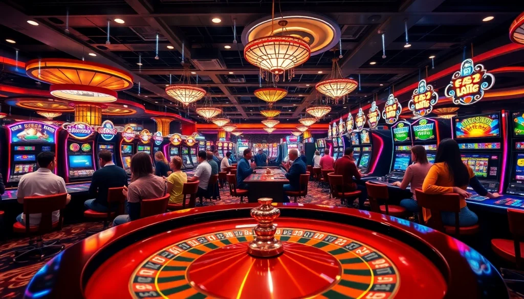 etrafli Pinco Casino oyun reyi həyacan dolu kazino mühitində, masa oyunları ilə dolu atmosfera içində.