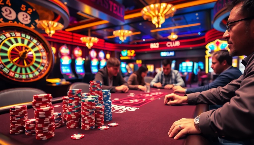 Experience thrilling games at the b52 club while placing high-stake bets on poker tables.
