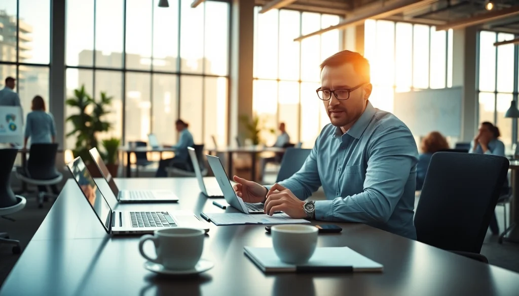 Analyze website metrics with insights from https://www.todayville.com in a busy office setting.