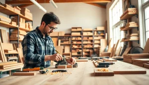 View of a carpenter engaged in a Carpentry Apprenticeship Near Me, showcasing tools and woodwork.