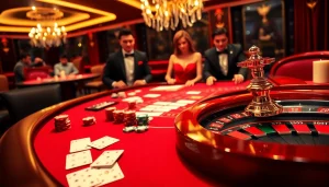 Engaging gambling action at a casino table featuring lk21 indoxxi-inspired poker chips and cards.