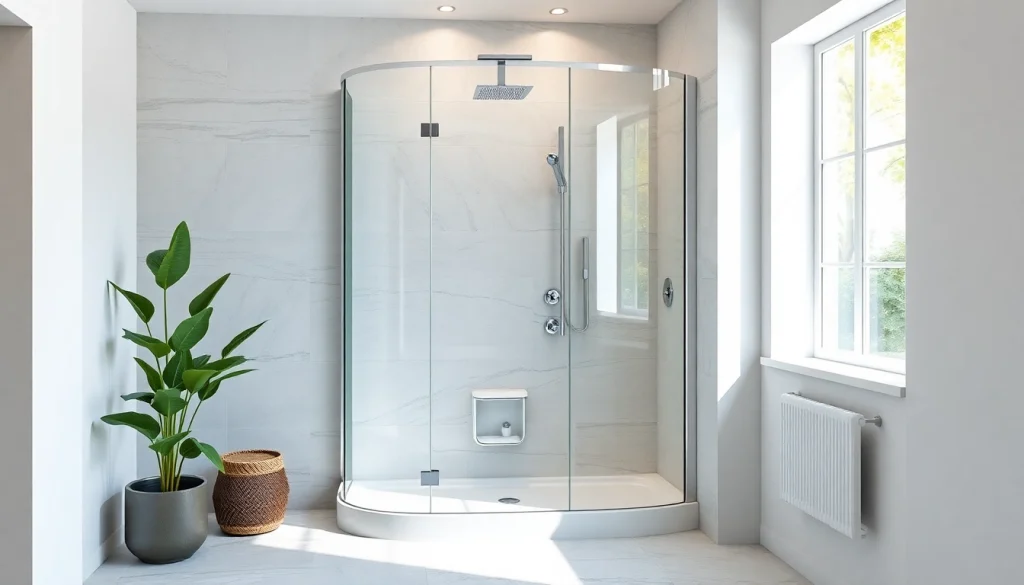 Duschkabine 90x90 komplett in modernem Badezimmer mit elegantem Design und glänzenden Oberflächen.