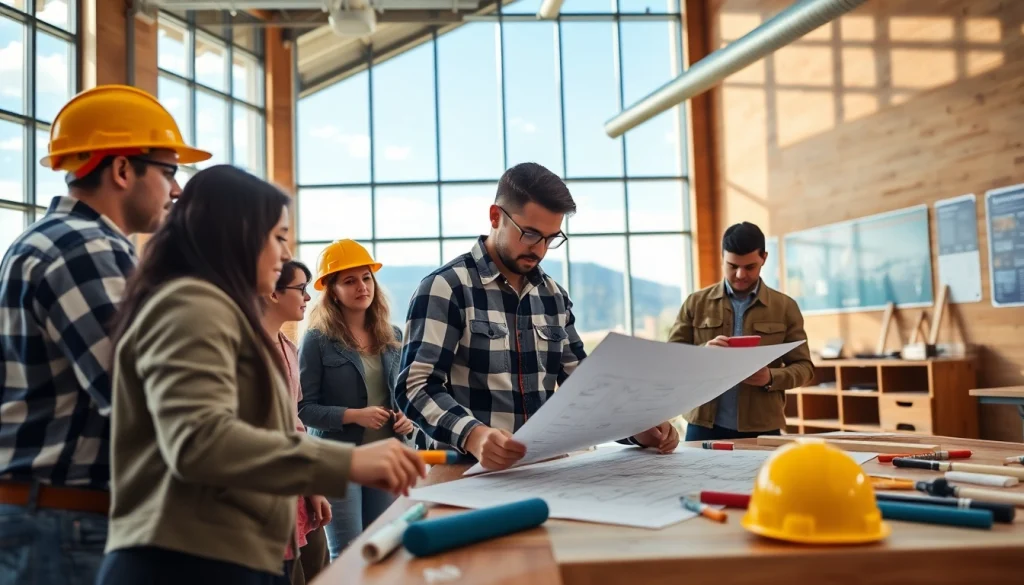 Students participating in construction education classes in Colorado, showcasing collaboration and practical skills.