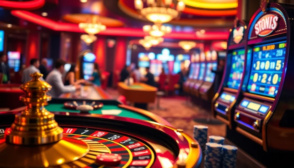 Exciting casino scene at mm88.br.com with a roulette wheel and poker chips, highlighting luxury gaming.