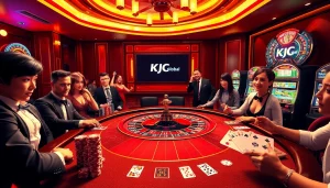 Players engage intensely at a roulette table in a luxurious casino inspired by https://www.kjc.global/, capturing the thrill of gambling.