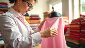 Stof voor jurk kopen: prachtige stoffen voor jurken, vakkundig bewerkt in een workshop.