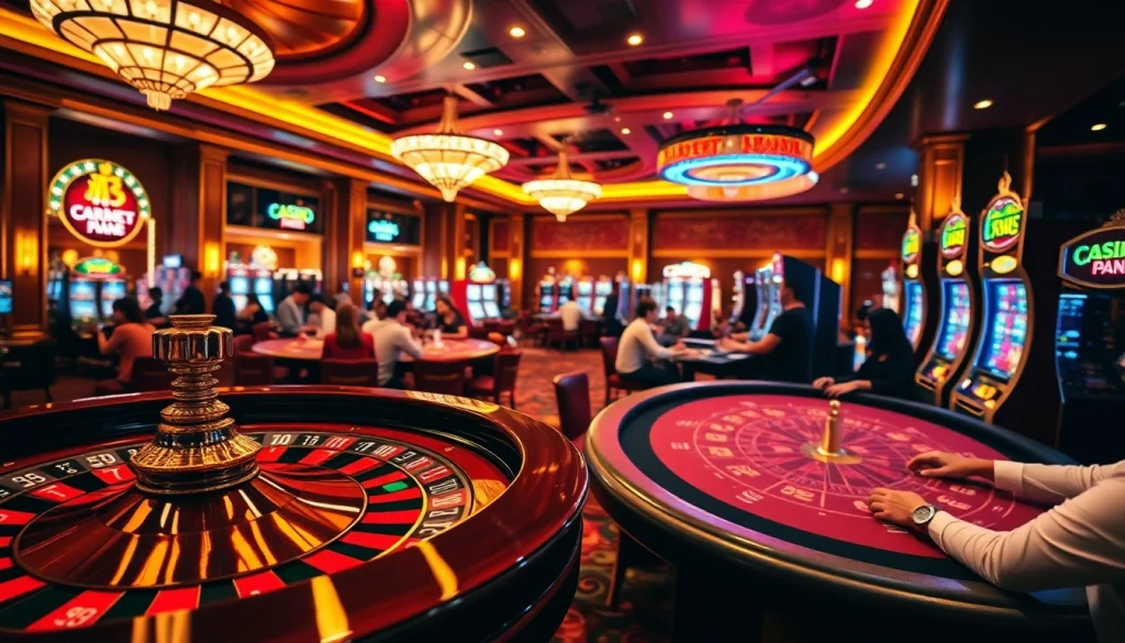Vivez des moments palpitants dans un casino en ligne de luxe en France avec des joueurs engagés dans des jeux.