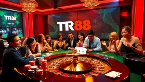 Experience the thrill of gambling with TR88's vibrant online betting interface and exciting casino elements.
