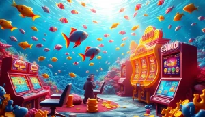 Experience the thrill of bắn cá đổi thưởng with vibrant visuals of underwater gaming action and dynamic casino elements.