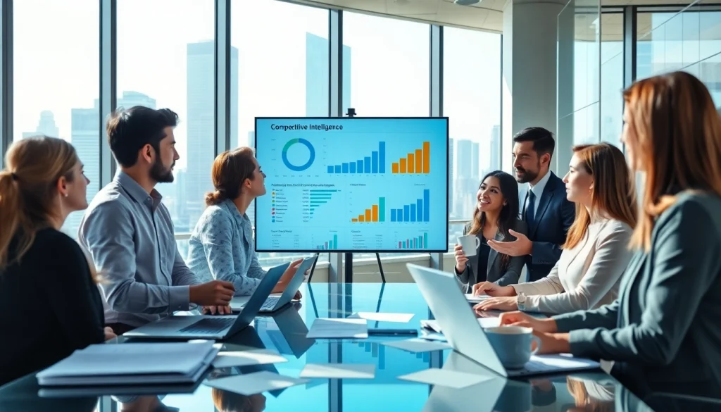 Engaging overview of competitive intelligence faqs with professionals in a modern office setting.