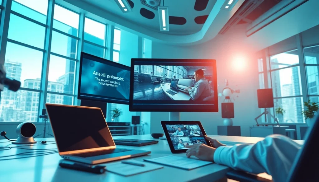 video to prompt ai interface in a modern workspace showcasing AI video analysis.