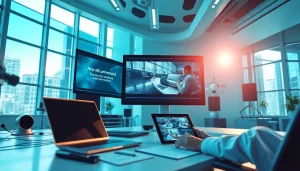 video to prompt ai interface in a modern workspace showcasing AI video analysis.